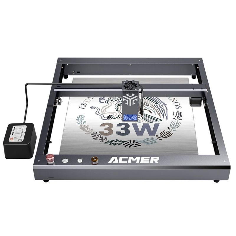 ACMER P2 33W lasergraver snijmachine, houten bureaublad lasergraver en snijmachine hoge snelheid 30000mm/min