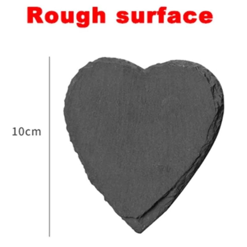 Slate Stone Drink Coasters Zwart Natuurlijke Rand Slate Stone Plate Voor Bar En Huis