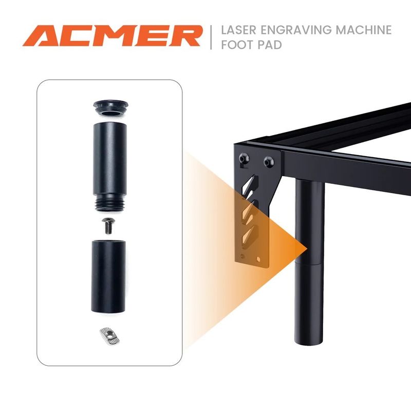 Metalen opheffing lasergraver Riser Zwarte kleur Voor ACMER lasergraveringsmachine