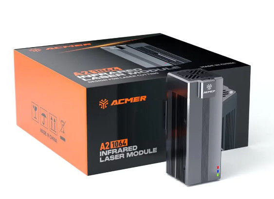 ACMER 00.3mm Circular Laser Spot 1064nm,2W IR Dual Laser Module Kit voor het graveren van metaal/goud/zilver/platina/koper
