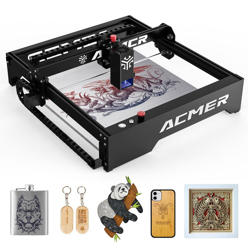 Krachtige Aluminium Diode Desktop Laser Engraver met 0,01mm nauwkeurigheid en 10000mm/min snelheid