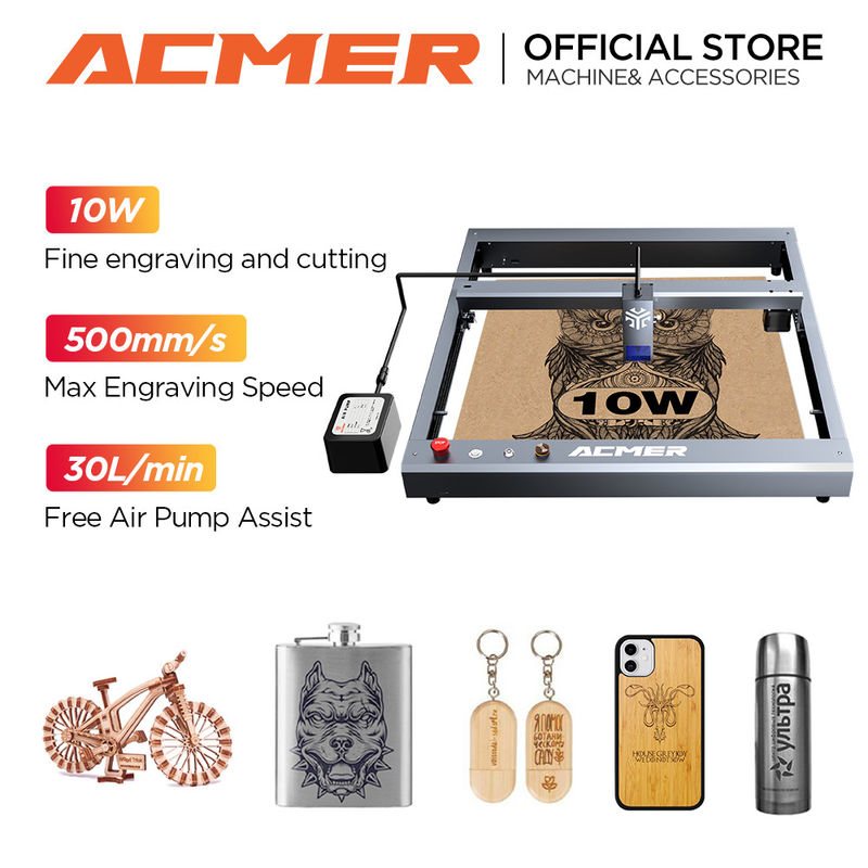 ACMER P2 10W Diodelasergraver en snijmachine voor hout en metaal