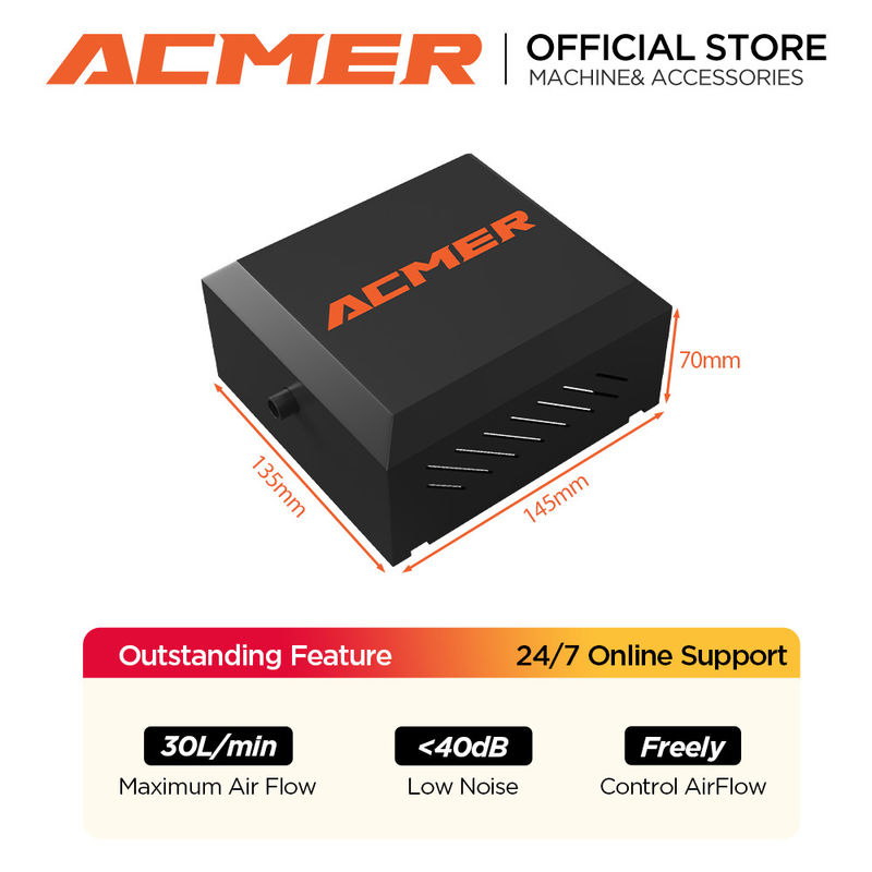 ACMER C4 Laser Engraver Air Assist Pump EU I US I UK Plug 5,0-5,5 M/s Luchtsnelheid