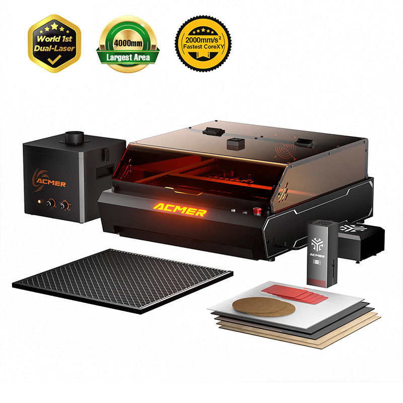 ACMER P3 2-in-1 Dual Laser Engraver met 10W Diode Laser 2W IR Laser en AP220 Rookluchtreiniger
