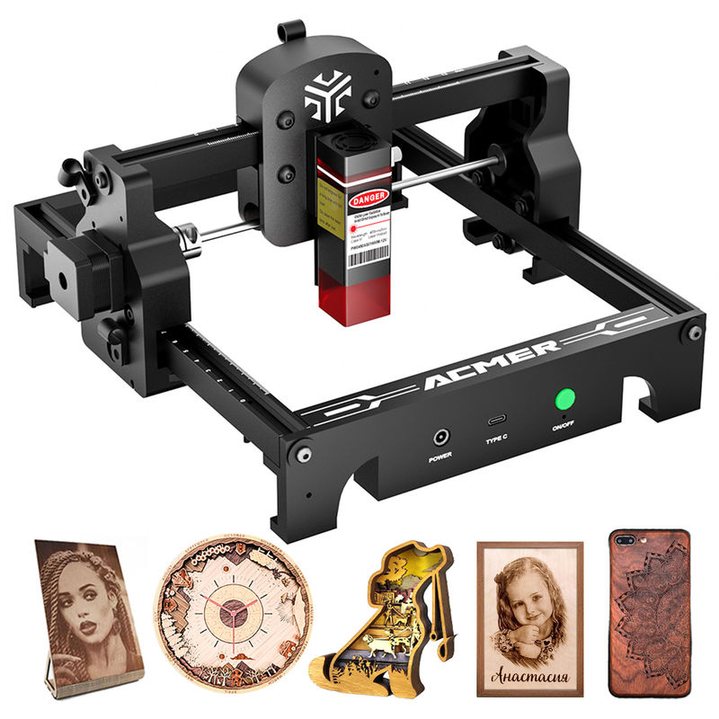 ACMER S1 draagbare lasergraver Mini Machine voor metaal 3500mw Laser Output Power 130*130mm Werkgebied