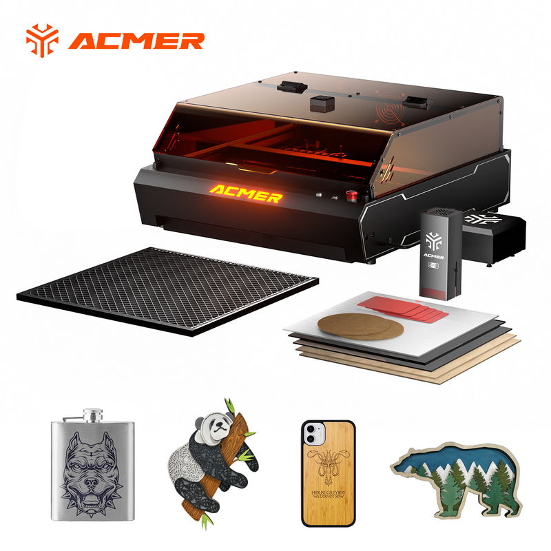 ACMER P3 Precision Laser Engraving Cutting Machine 96W IR Diode Laser 0.01mm Bewegingsnauwkeurigheid Voor Acryl